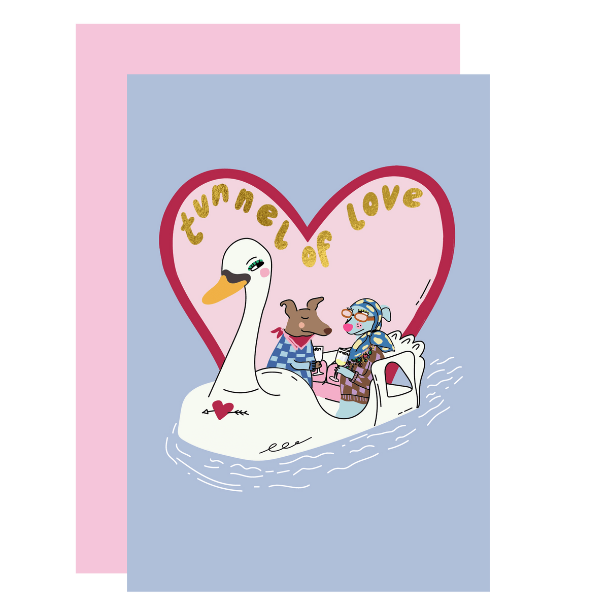 Dogs Love Tunnel Valentine's Day Card by penny black