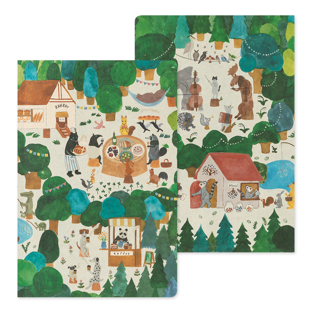 Midori Yuru Log B6 Notebook - Forest Animal By Penny Black
