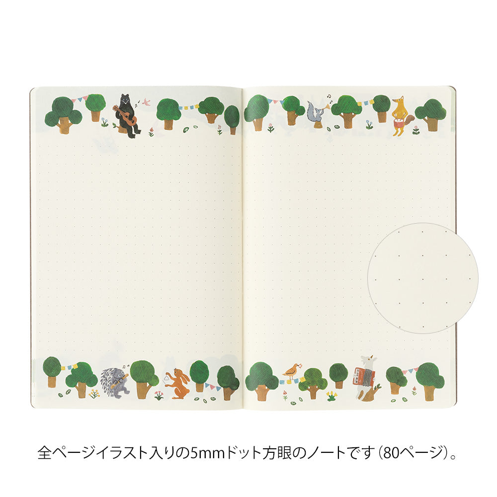 Midori Yuru Log B6 Notebook - Forest Animal By Penny Black