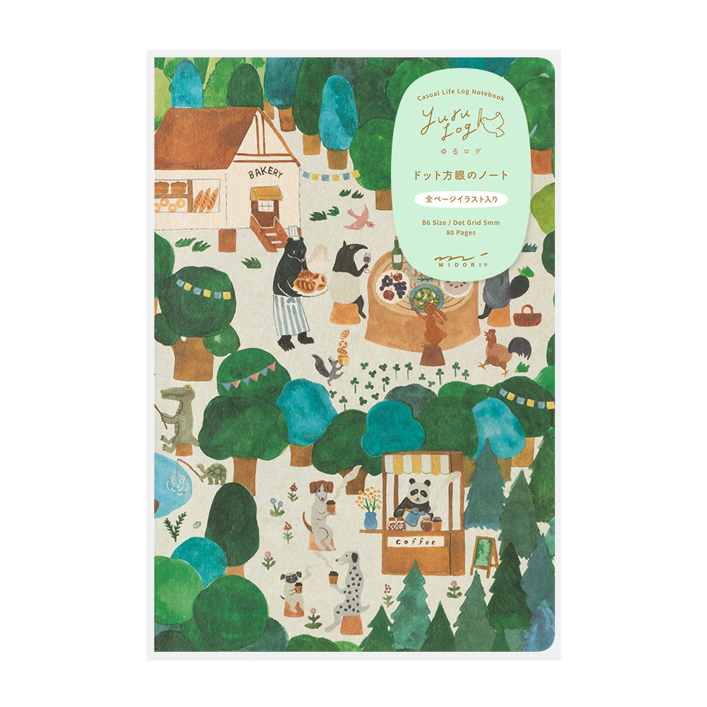 Midori Yuru Log B6 Notebook - Forest Animal By Penny Black