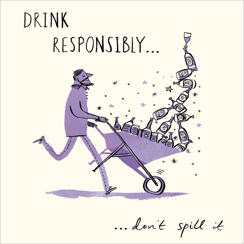 Drink Responsibly Funny Birthday Card at Penny Black