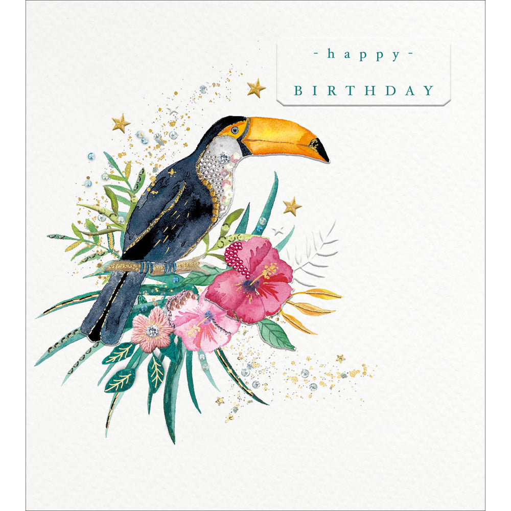Toucan Paradise Embellished Birthday Card