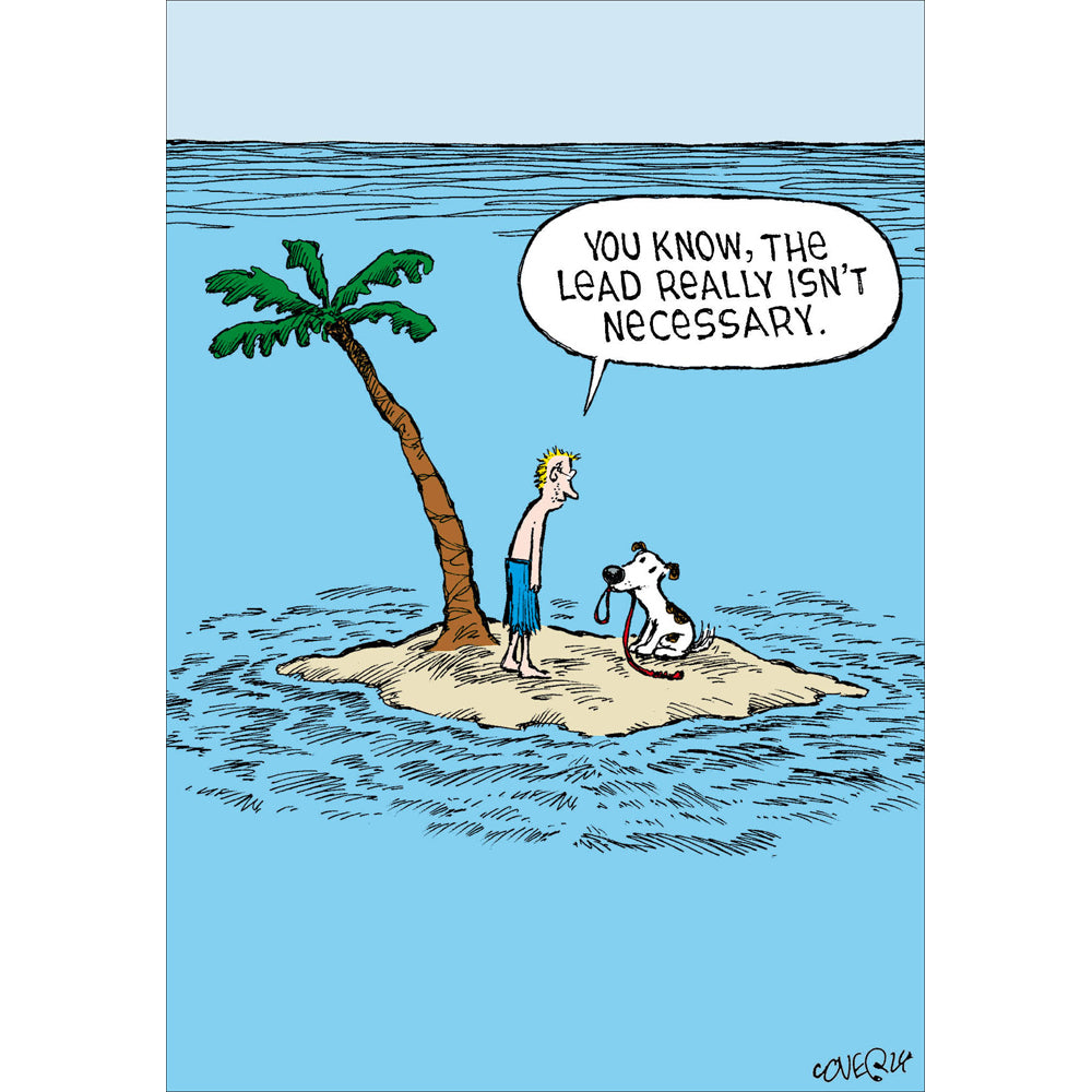 Desert Island Dog Funny Card from Penny Black