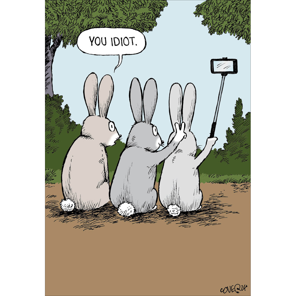 Rabbit Selfie Funny Card from Penny Black