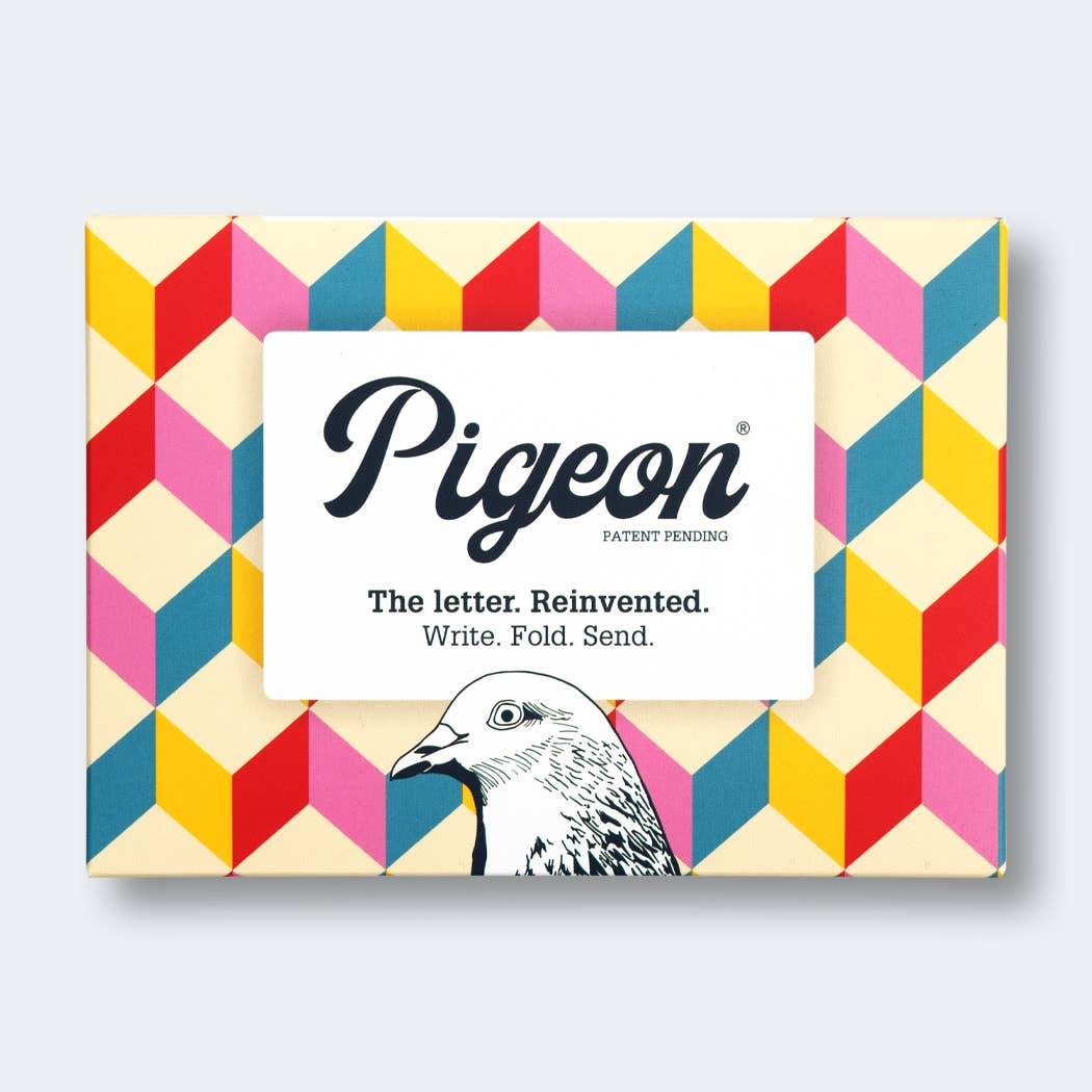 Geometric Pigeon Folding Letter Set by penny black in packaging