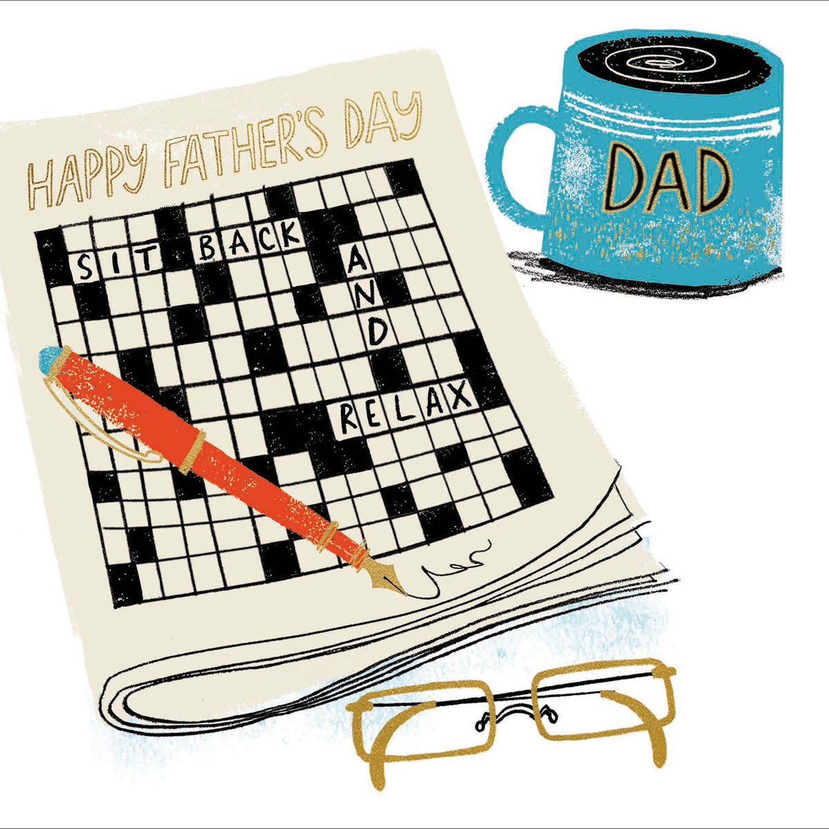 Sit Back Relax Crossword Father&#39;s Day Card by penny black