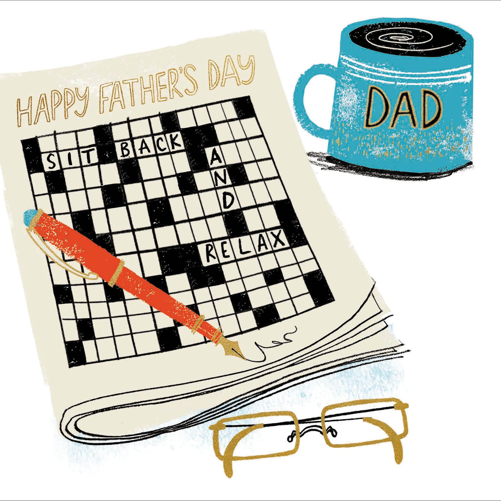 Sit Back Relax Crossword Father's Day Card by penny black