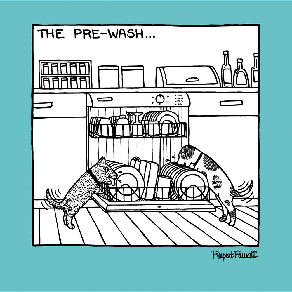 The Pre-Wash Dishwasher Dogs Funny Card by penny black