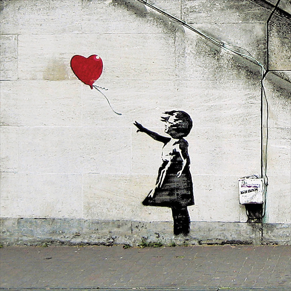 Girl Heart Balloon Graffiti Art Card from Penny Black