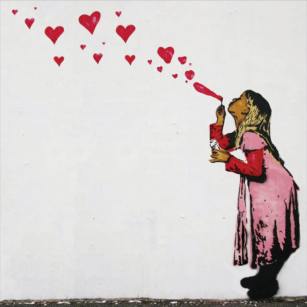 Girl Blowing Heart Photographic Card at Penny Black