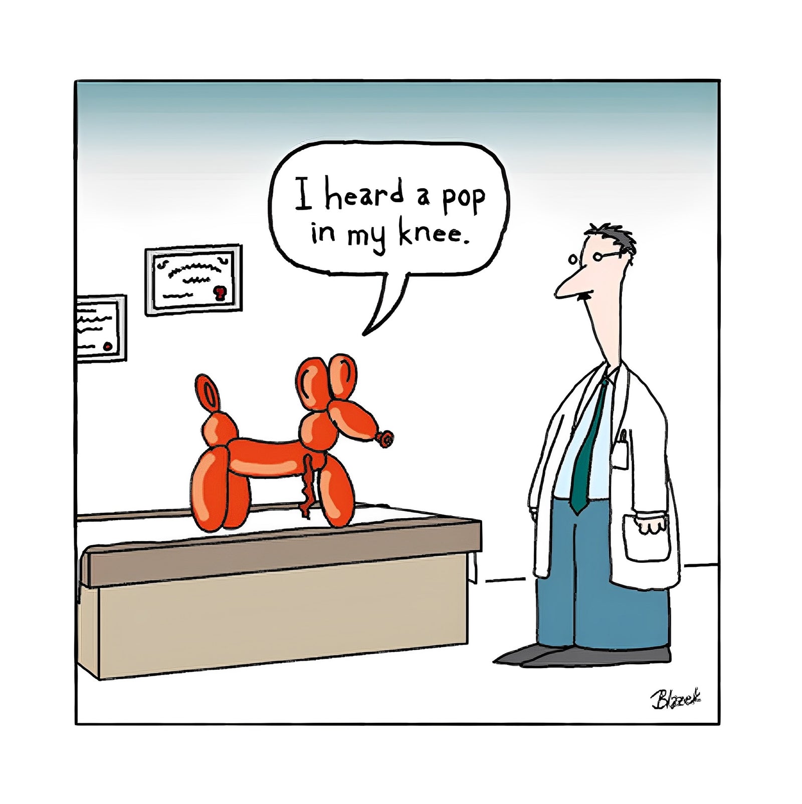 Balloon Dog Vet Visit Funny Card By Penny Black