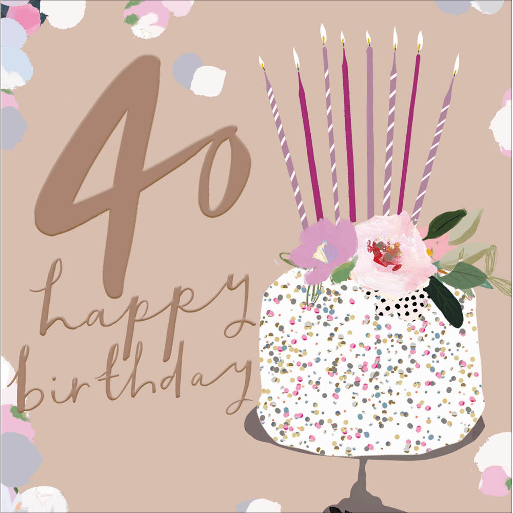 Colour Splash Cake 40th Birthday Card from Penny Black