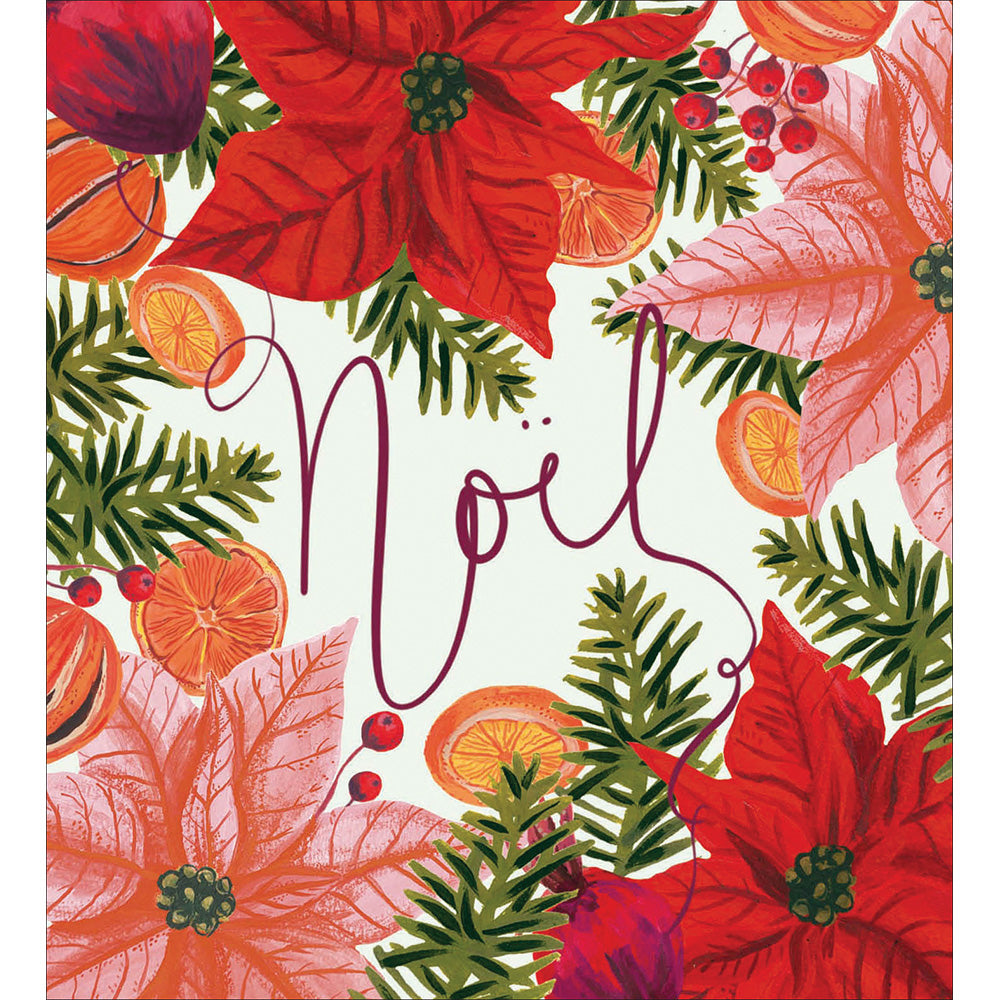 Noel in Poinsettias Charity Christmas Cards 5 Pk from Penny Black
