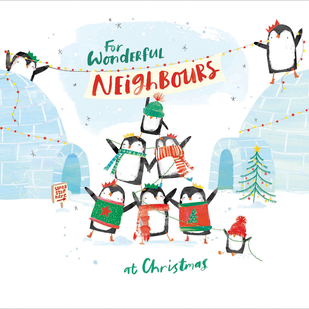 Neighbours Penguin Pyramid Christmas Card by Penny Black