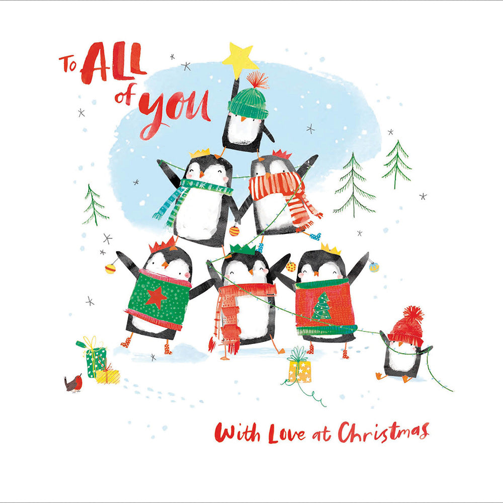 To All Penguin Pyramid Christmas Card by Penny Black