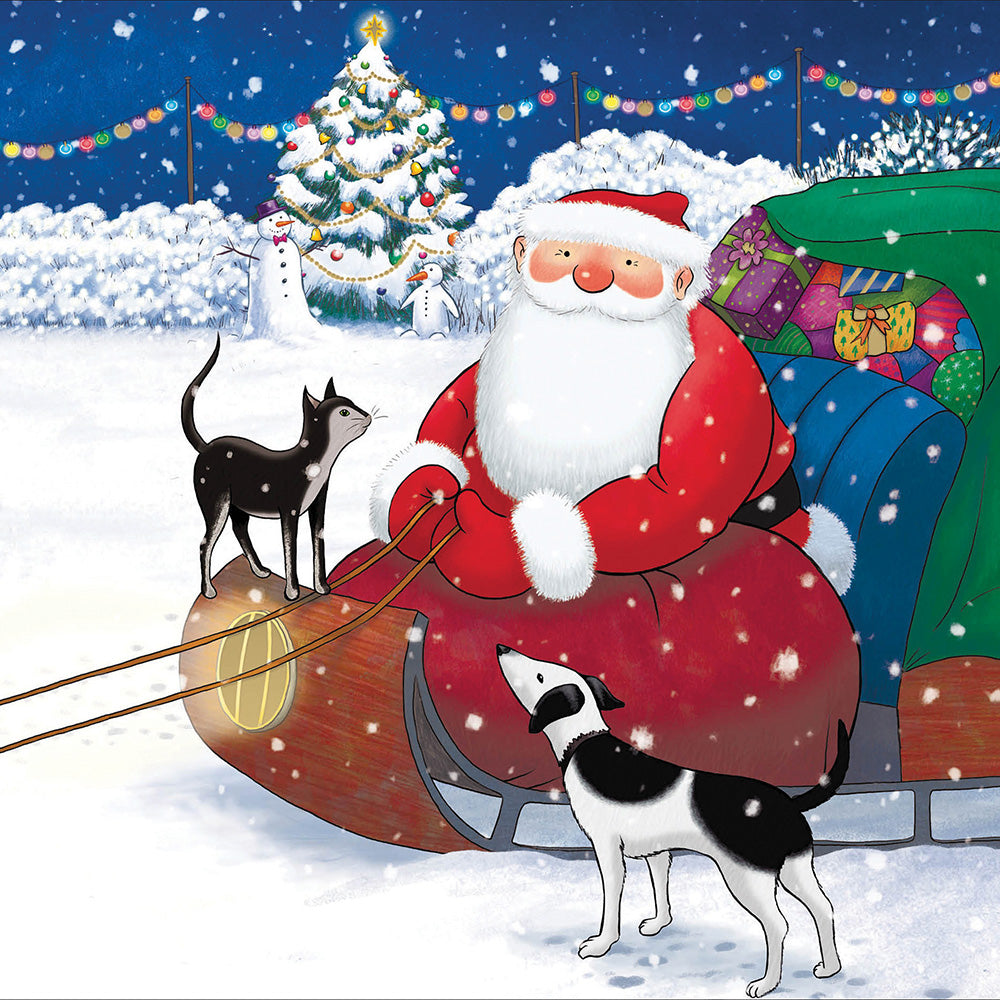 Packed Sleigh Raymond Briggs Christmas Card by Penny Black