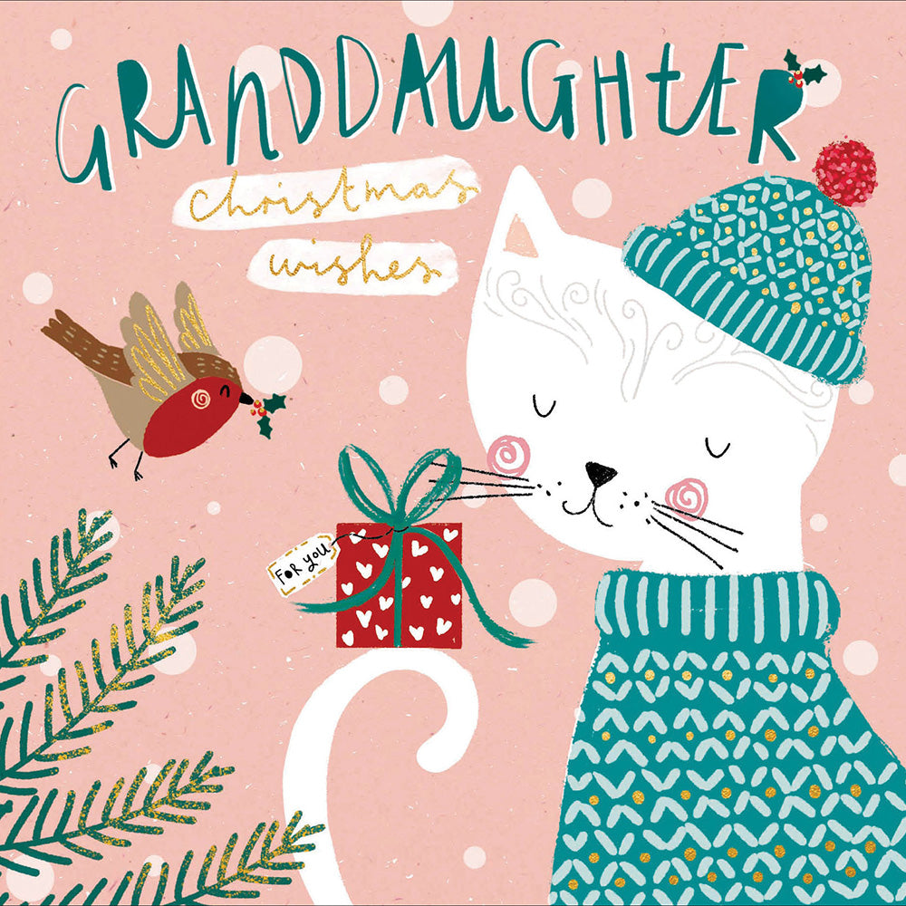 Granddaughter Kitty Gift Christmas Card by Penny Black