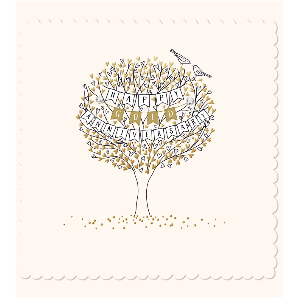 Scalloped Golden Wedding Anniversary Card from Penny Black
