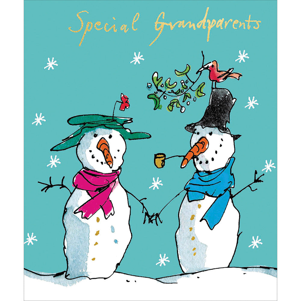 Snow Couple Grandparents Quentin Blake Christmas Card by Penny Black