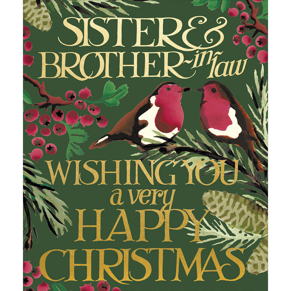 Sister & Brother-in-Law Robins Emma Bridgewater Christmas Card by Penny Black