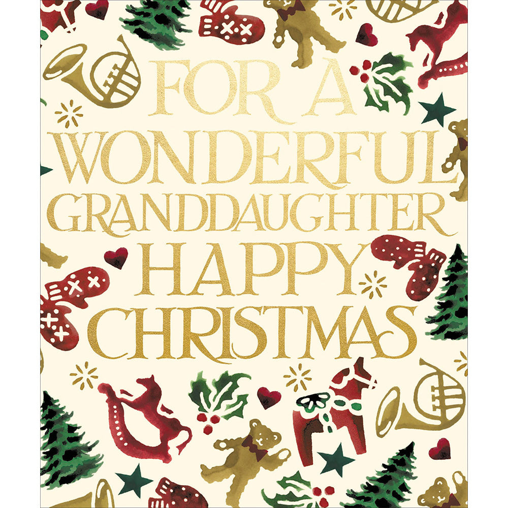 Granddaughter Festive Print Emma Bridgewater Christmas Card by Penny Black