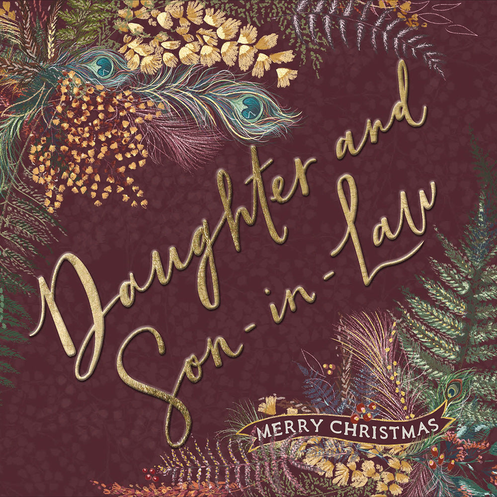 Daughter & Son-in-Law Festive Peacock Christmas Card by Penny Black