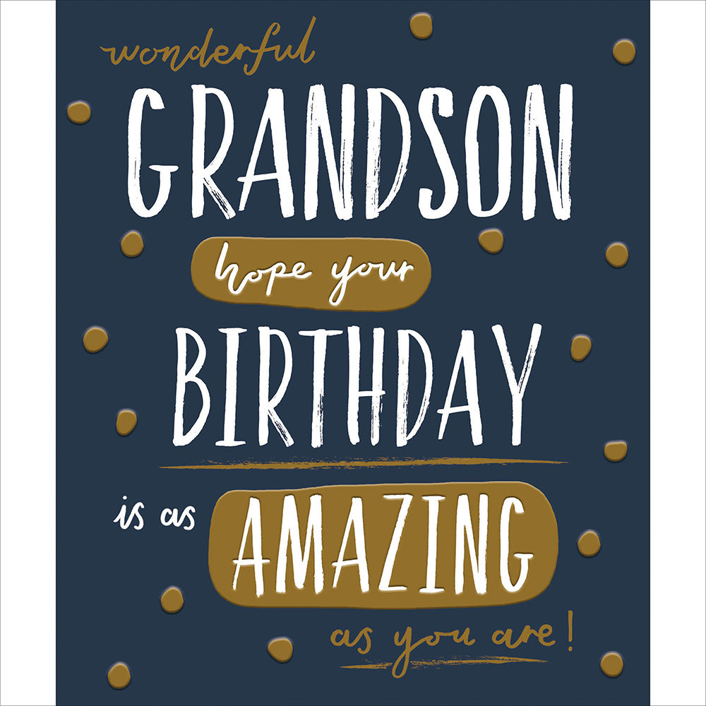 Grandson Gold Spots Birthday Card from Penny Black