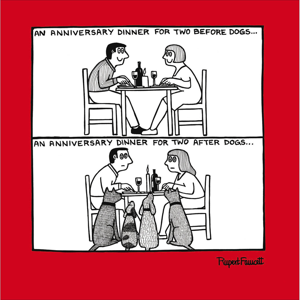 Dogs Anniversary Dinner Funny Card from Penny Black