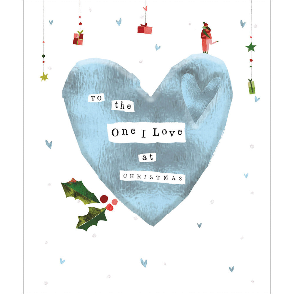 One I Love Foil Heart Christmas Card by Penny Black
