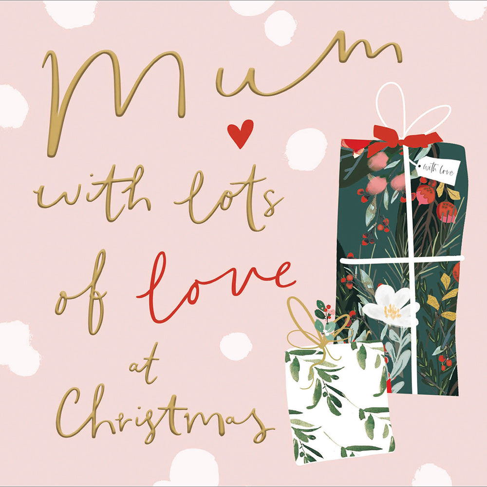 Mum Festive Gifts Foil Christmas Card by Penny Black