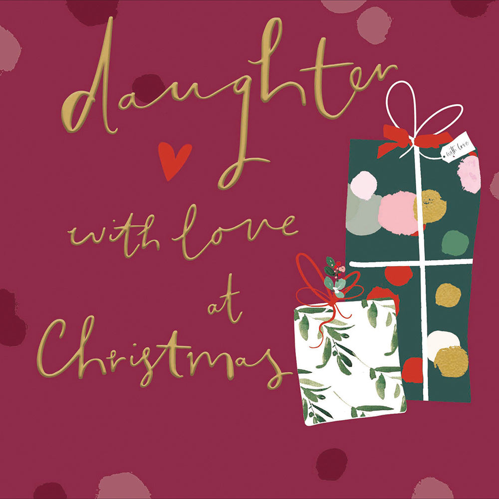 Daughter Festive Gifts Foil Christmas Card by Penny Black