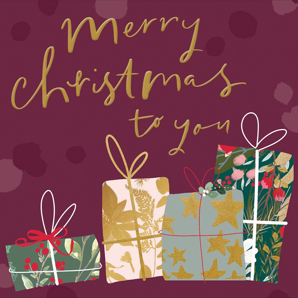 Wrapped Gifts Merry Christmas Card by Penny Black