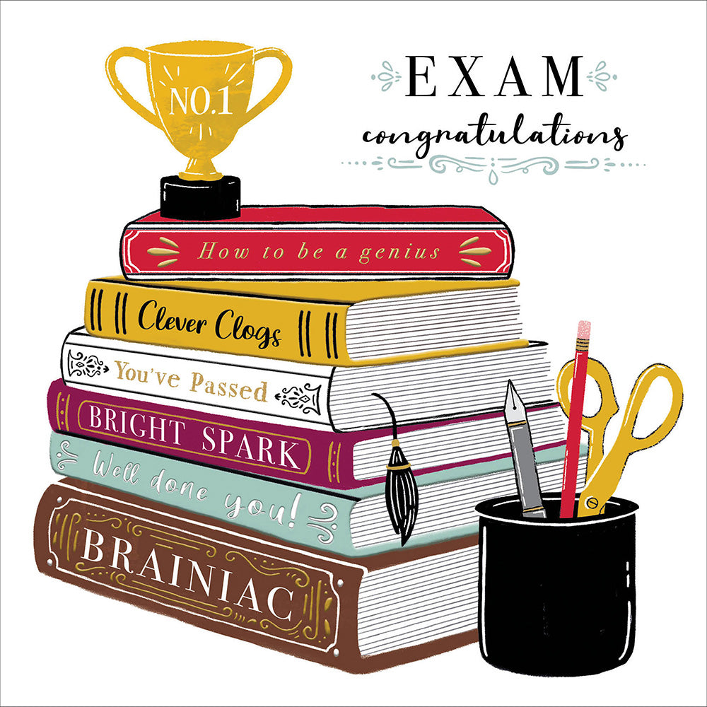 Bookworm Exam Congratulations Card by penny black