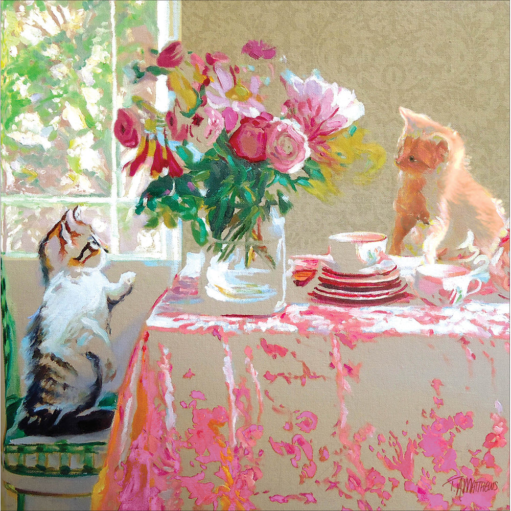 Floral Attraction Cat Art Card