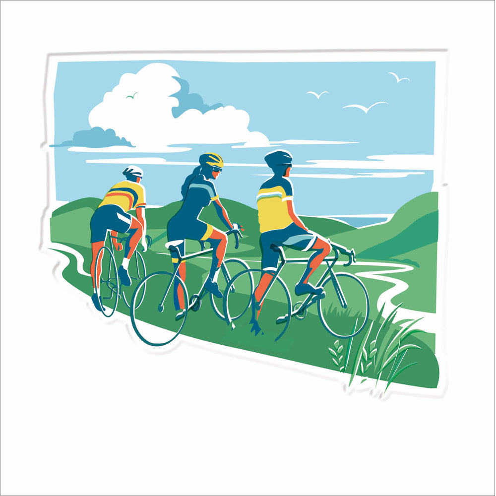 Coastal Road Cycle Art Card