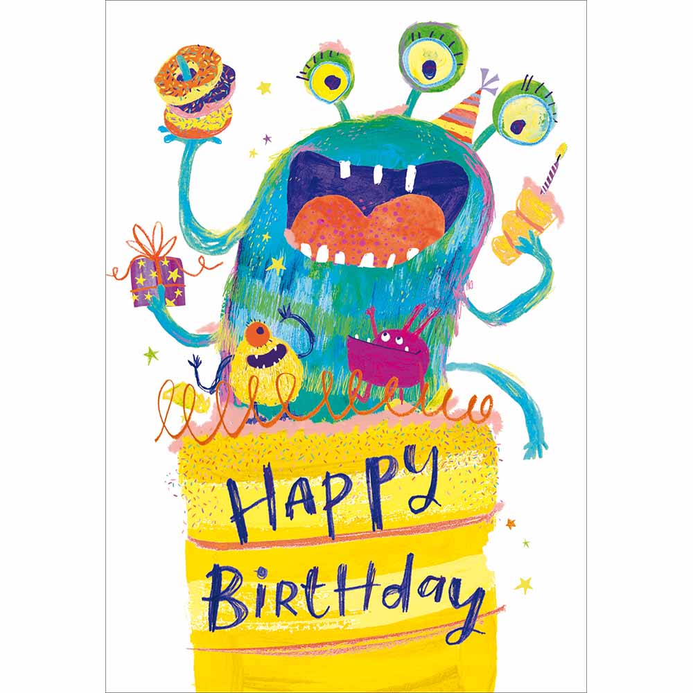 Surprise Cake Monster Birthday Card by penny black
