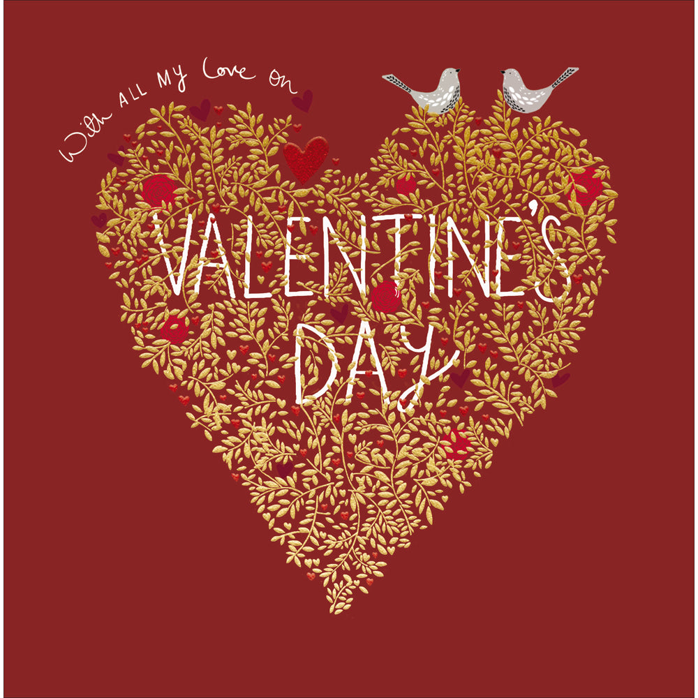 Lovebird Bush Valentine&#39;s Day Card by penny black