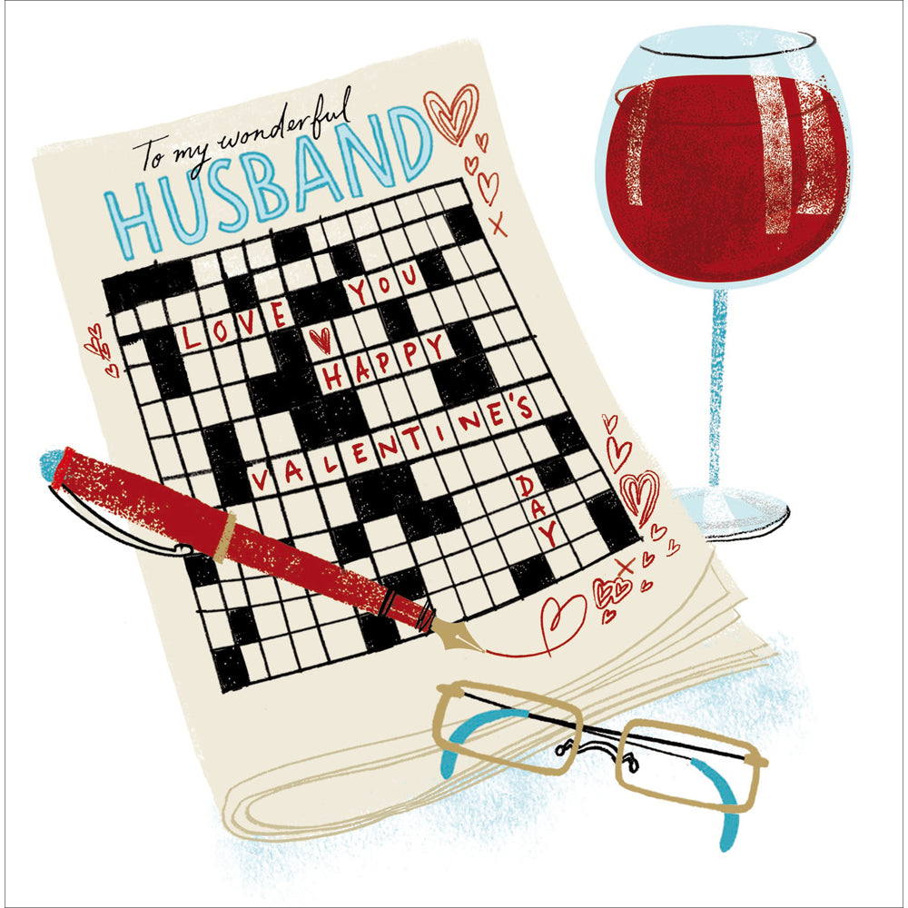 Husband Crossword Valentine Card by penny black