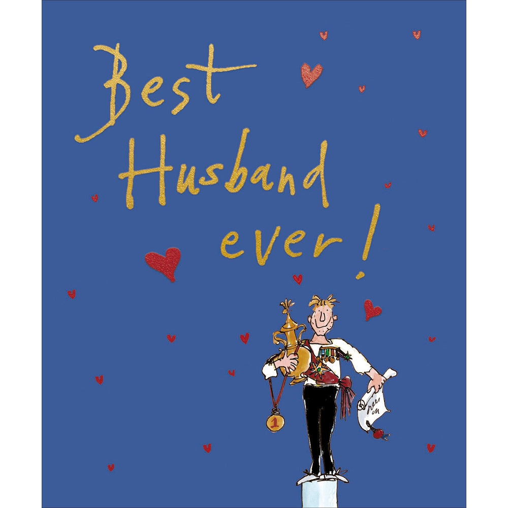 Husband Winners Podium Quentin Blake Valentine Card by penny black