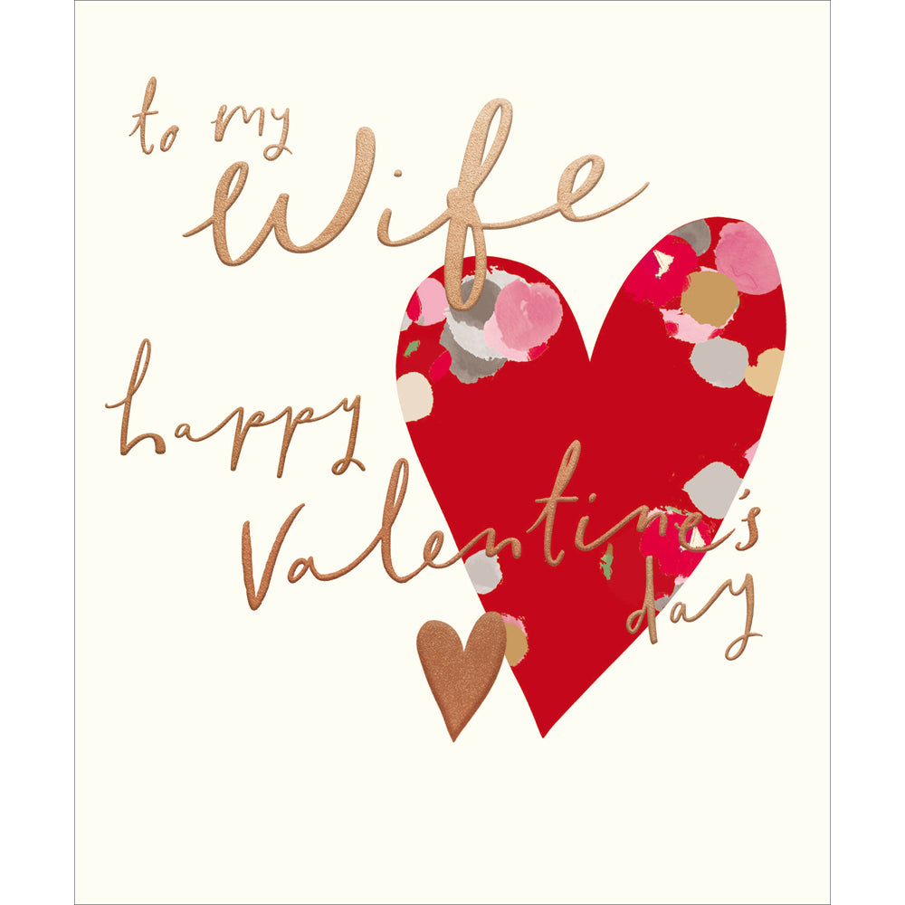 To My Wife Rose Gold Floral Heart Valentine Card by penny black