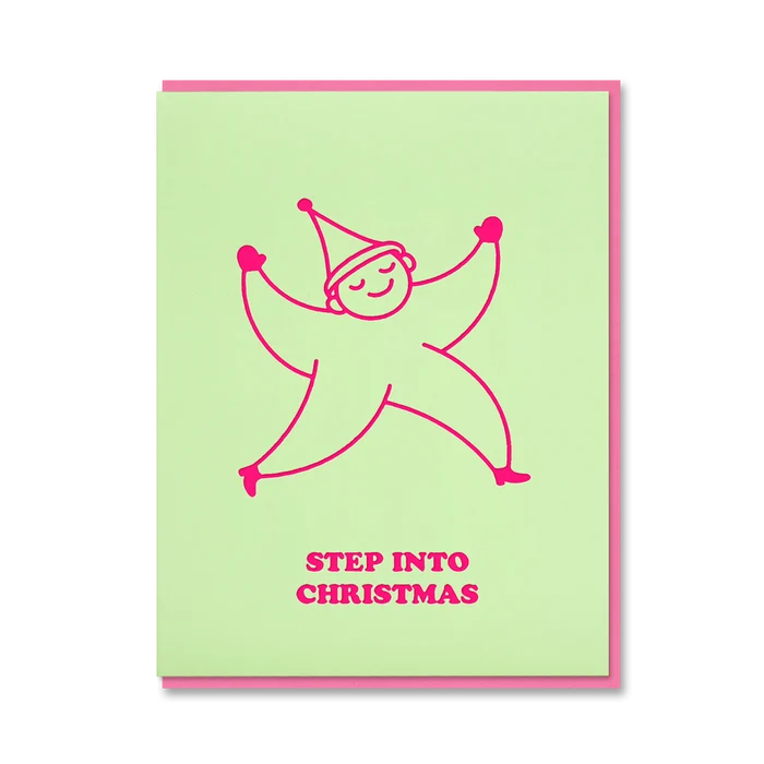Doodles Step Into Christmas Letterpress Card