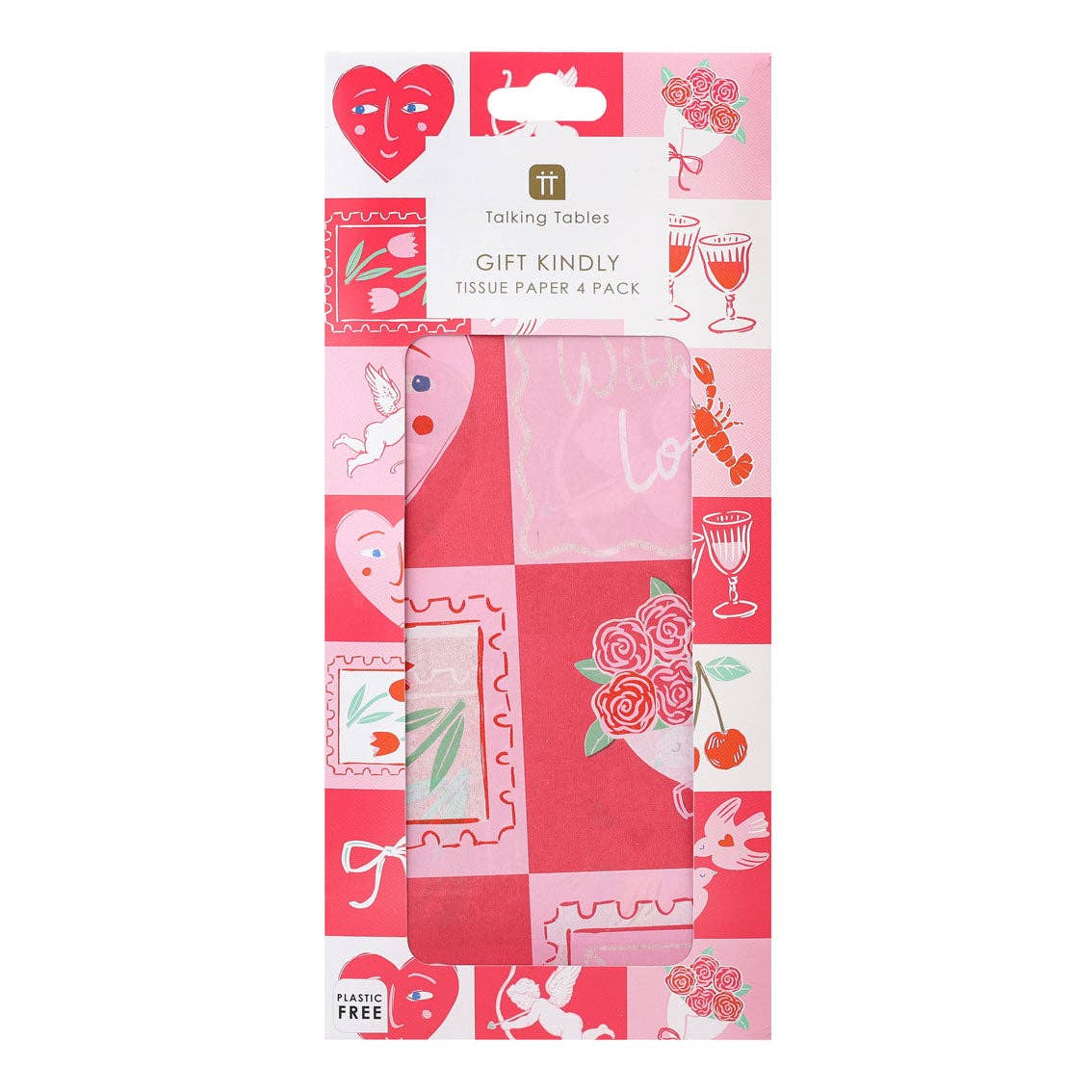 Love Icons Valentine's Day Tissue Paper - 4 Sheets in packaging at penny black