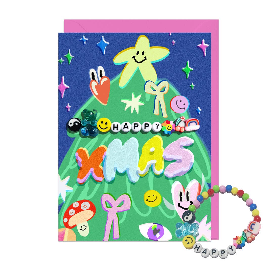 Happy Xmas HAPPY Bracelet Christmas Card by Jolly Awesome at Penny Black