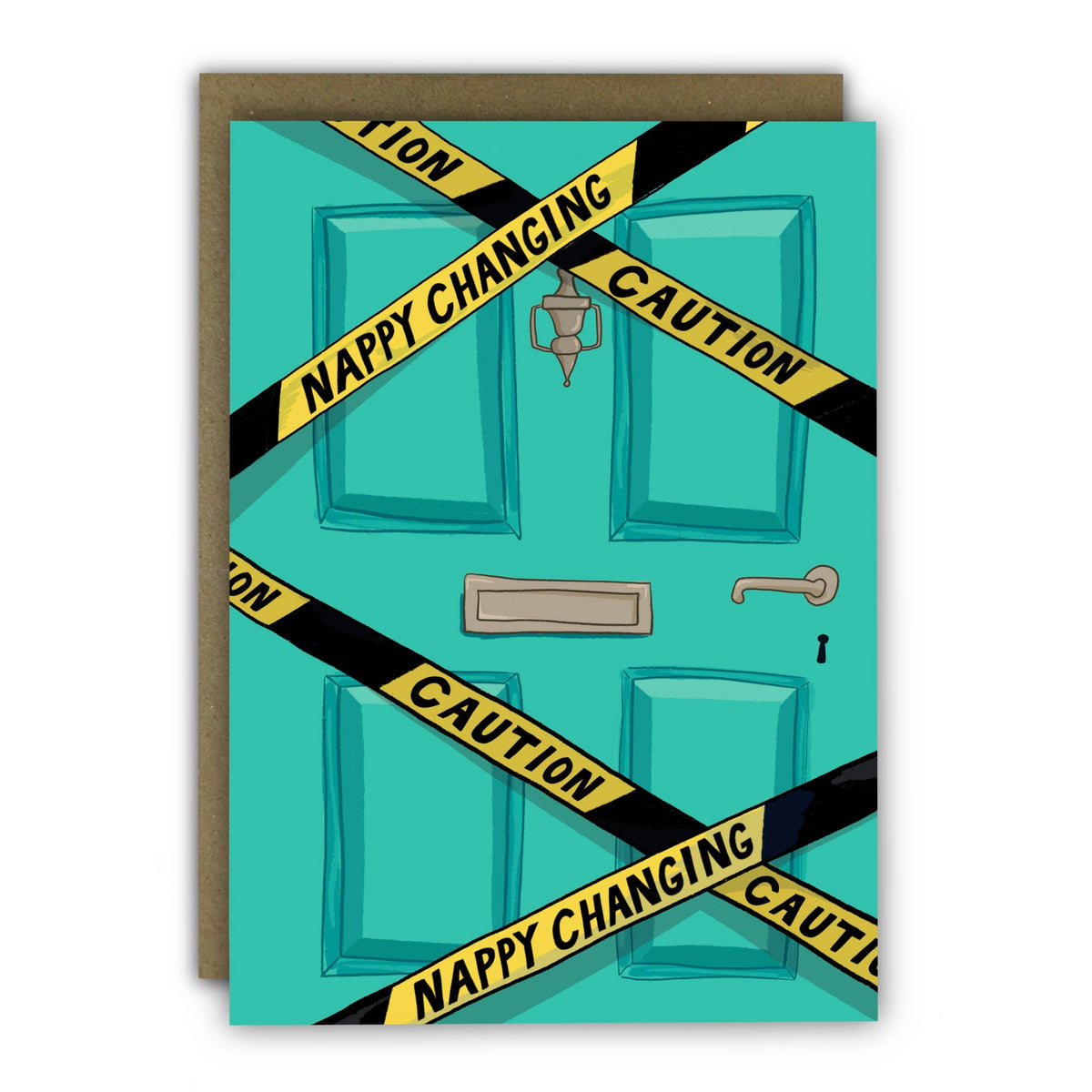 Nappy Changing Caution Crime Scene Tape Funny New Baby Card by penny black