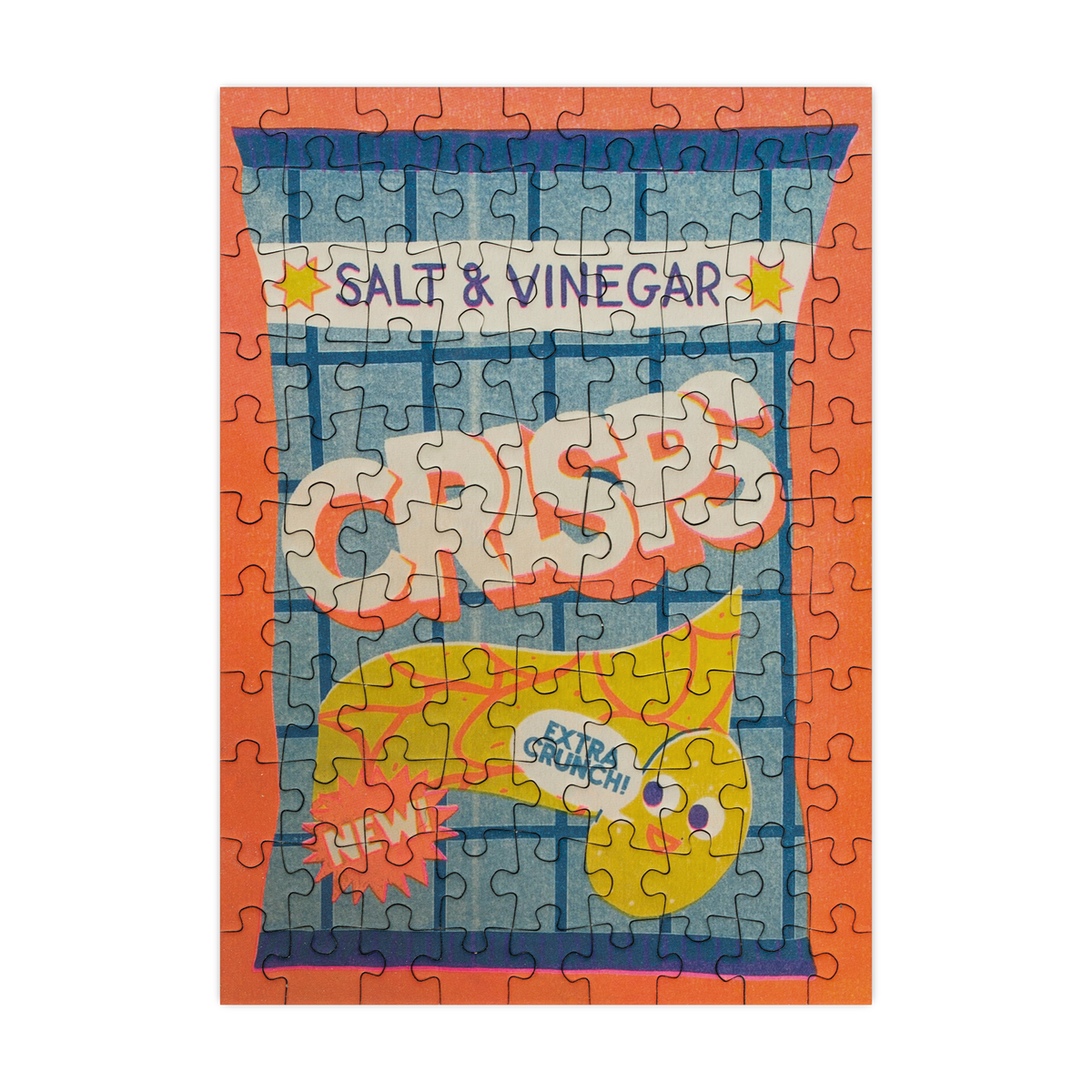 Salt and Vinegar Crisps - 99 Piece Mini Jigsaw Puzzle showing completed puzzle by penny black