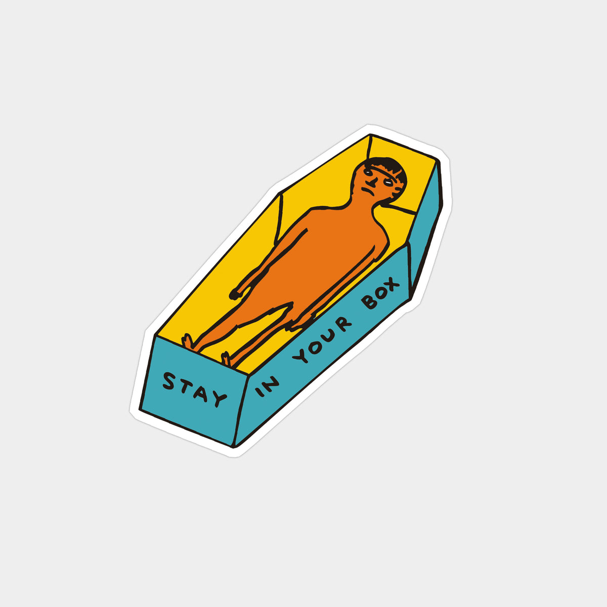 Stay In Your Box Sticker Pack (5 pcs) by David Shrigley By Penny Black