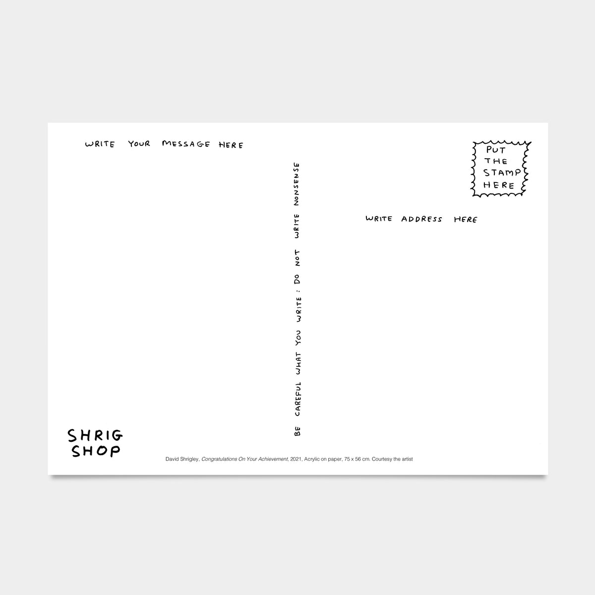 The Moment Has Arrived David Shrigley Postcard By Penny Black