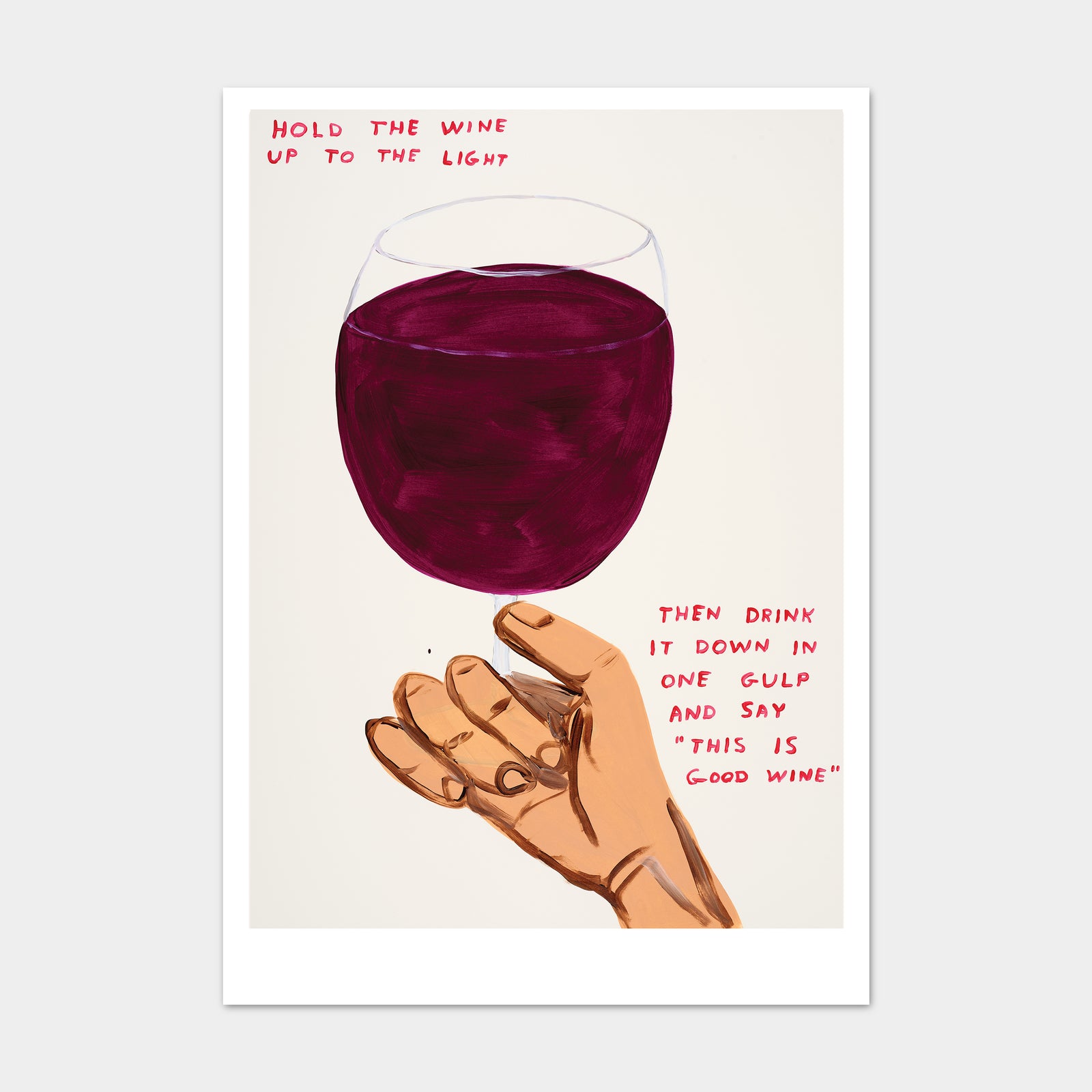 Hold The Wine Up To The Light David Shrigley Postcard By Penny Black