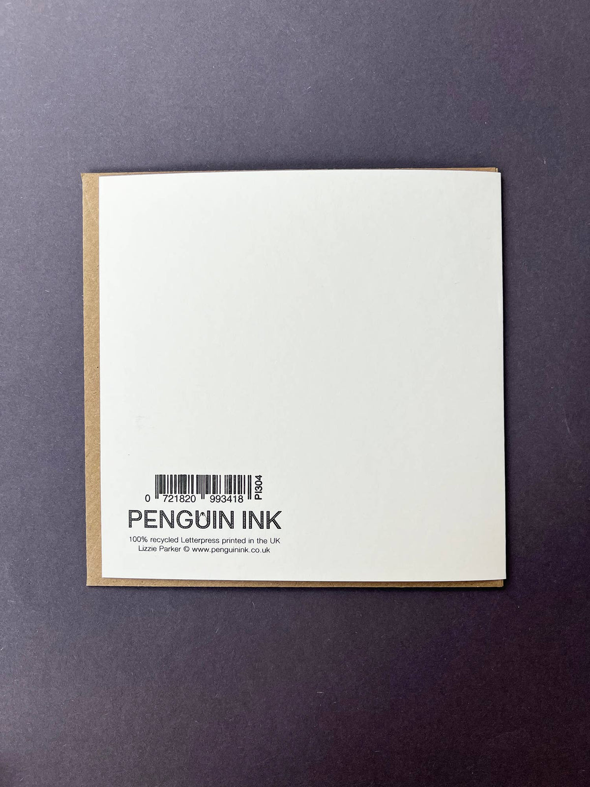 Cockapoo Hugs Letterpress Card - showing back by penguin ink at penny black