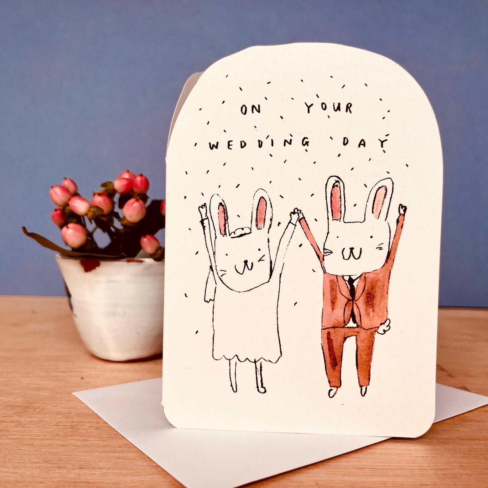 Your Wedding Day Cute Bunny Couple Card by laura skilbeck at penny black
